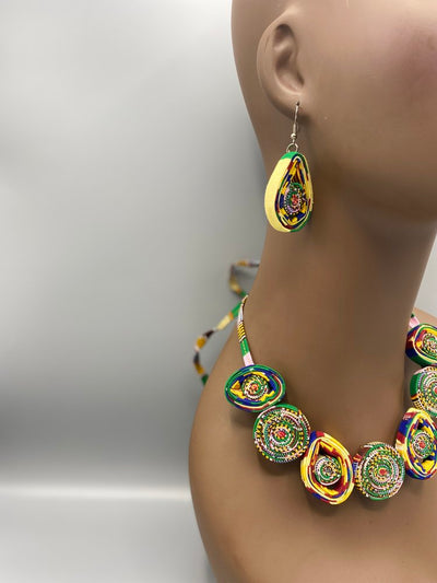Badu Tear Drop Single Tier Necklace & Earring Set