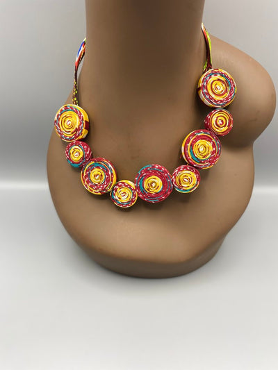 Manu Medium Round Single Tier Necklace & Earring Set