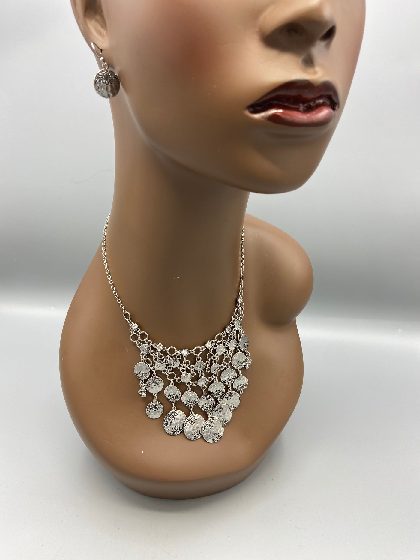 Sika Silver Princess Necklace & Earrings Set