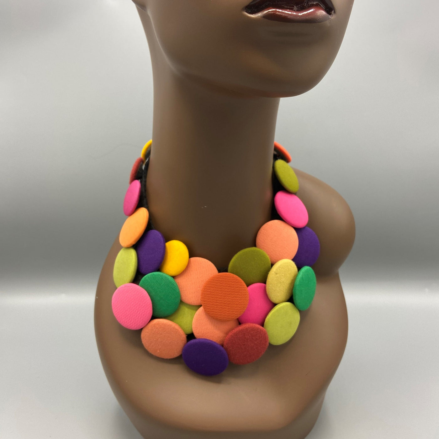 Nkrumah 3-Tier Button Necklace