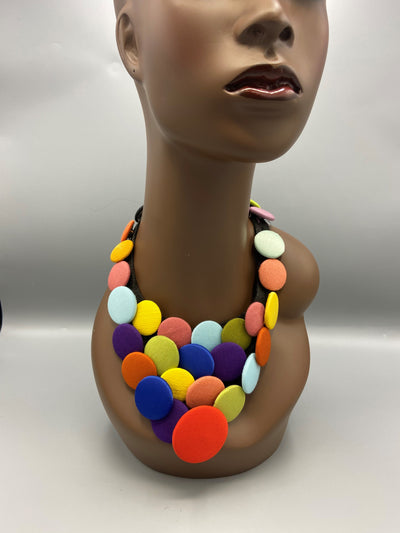 Nkrumah 3-Tier Button Necklace