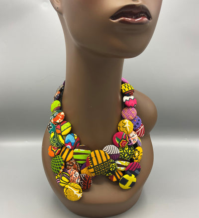 Nkrumah 3-Tier Button Necklace