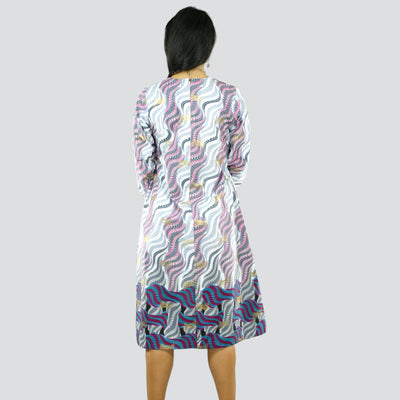 MansaWear Debora Long Sleeve Midi A-line Dress