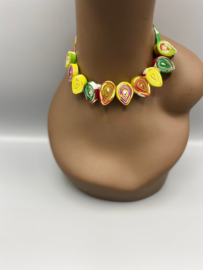 Badu Tear Drop Single Tier Necklace & Earring Set