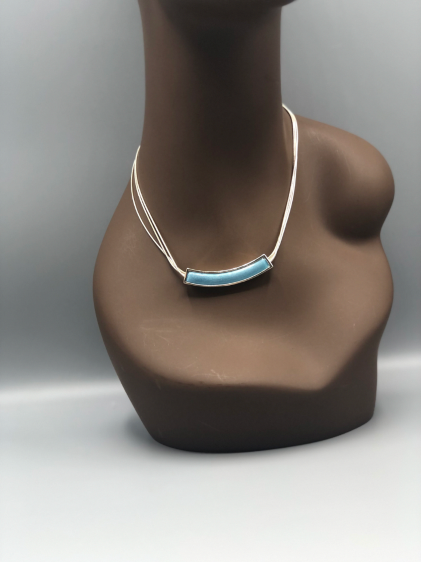 Kuma Crescent Silver Necklace Earring Set