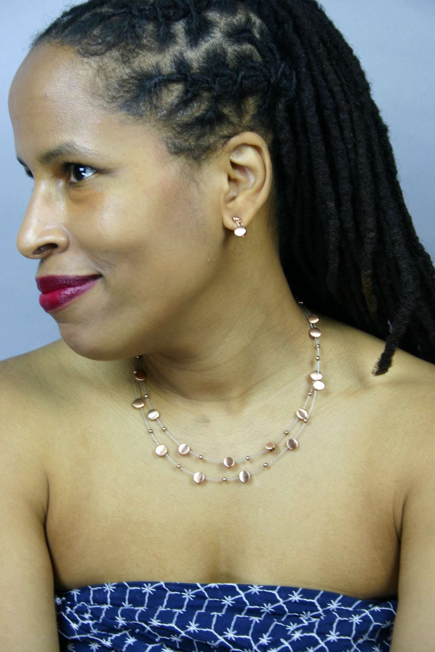 Sika Small Round 2-Tier Necklace Earring Set